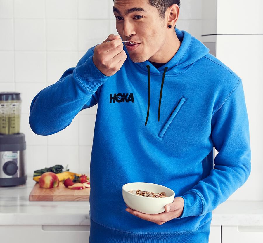 Hoka One One Hoodie Heren - Performance - Blauw - WT4571396